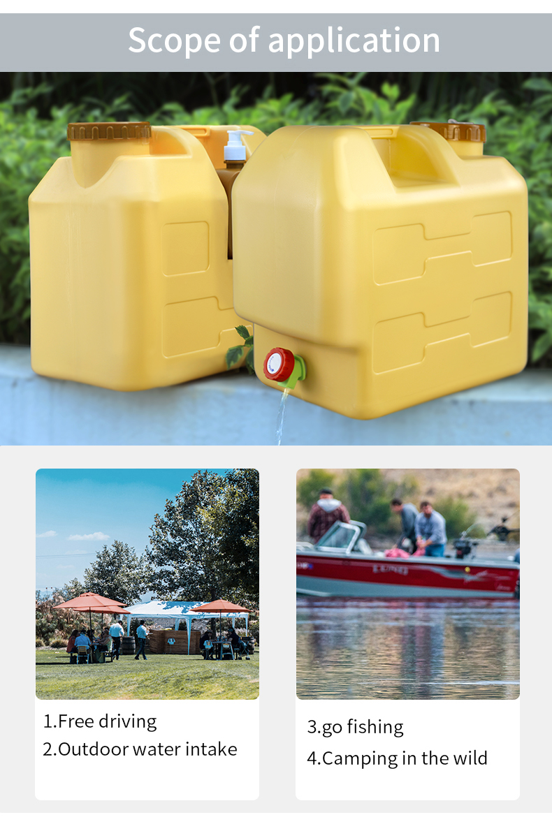 ISO9001 Outdoor 30l 5 Gallon Water Tanks With Handle 85*55mm
