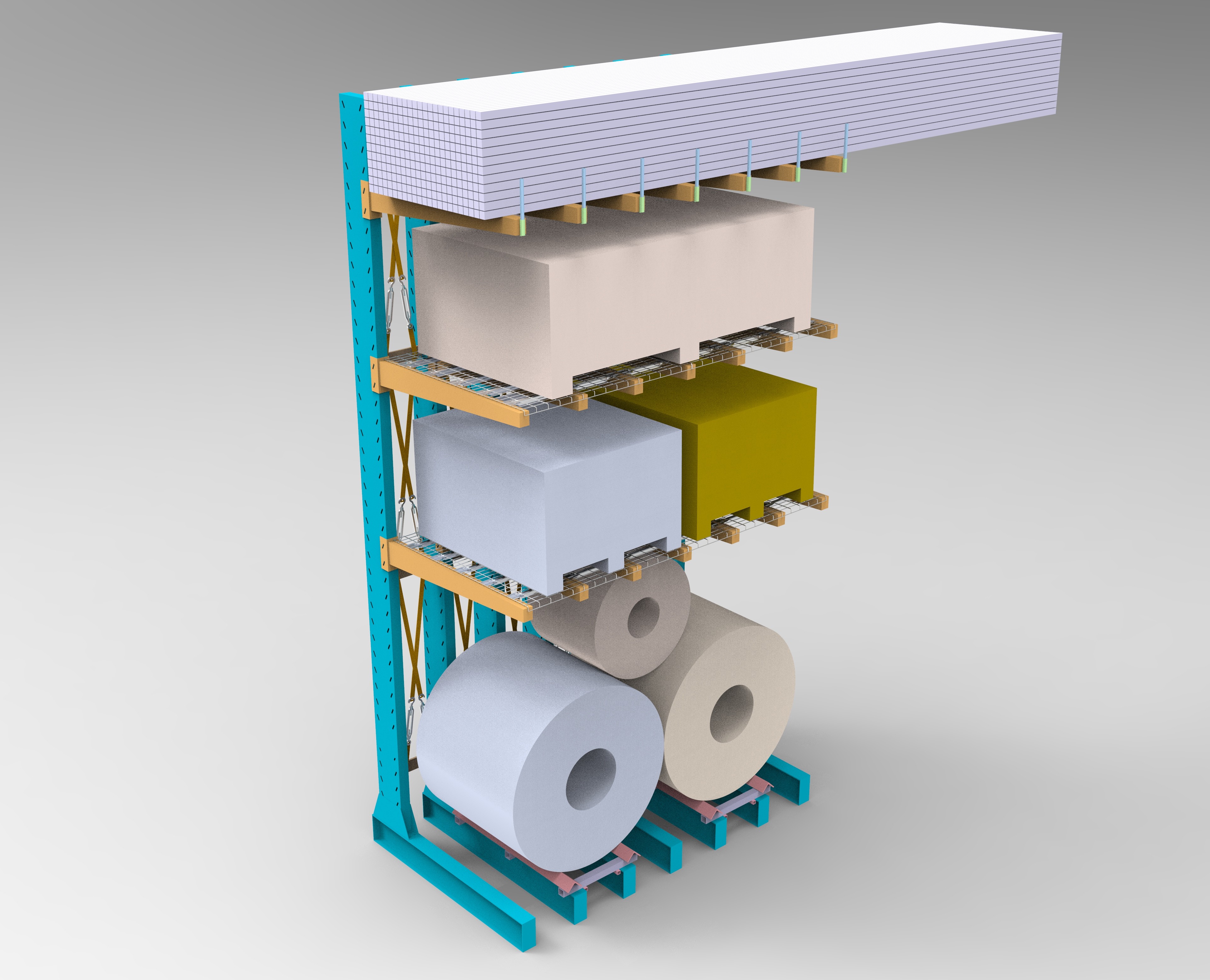Garage Shelves Hanging Cantilever Storage Racks For Cables Industrial
