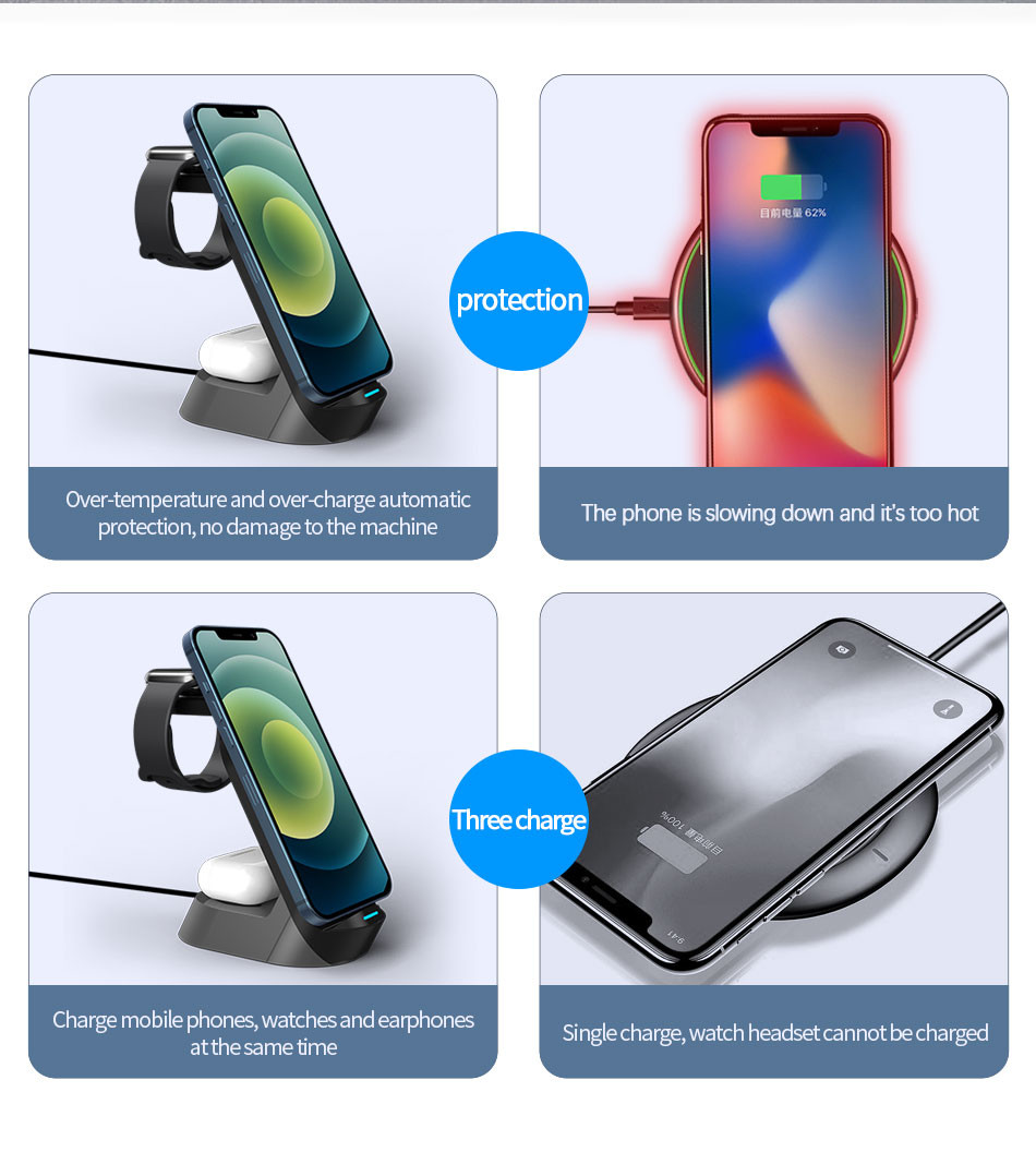 Over-temperature Protection Fast Charge Wireless Charging Pad with ABS PC Material