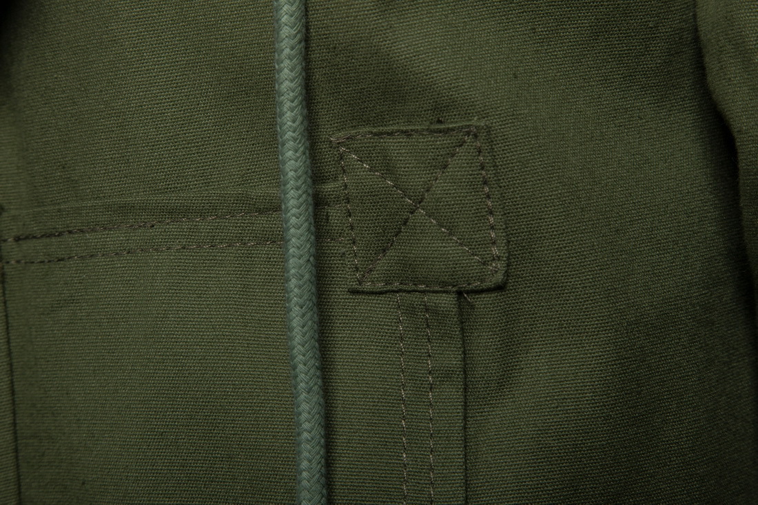 Winter Windproof Thin Work Outwear Blank Utility Cardigan Buttons Long Drawstring Hooded Coat Trench Men Jacket