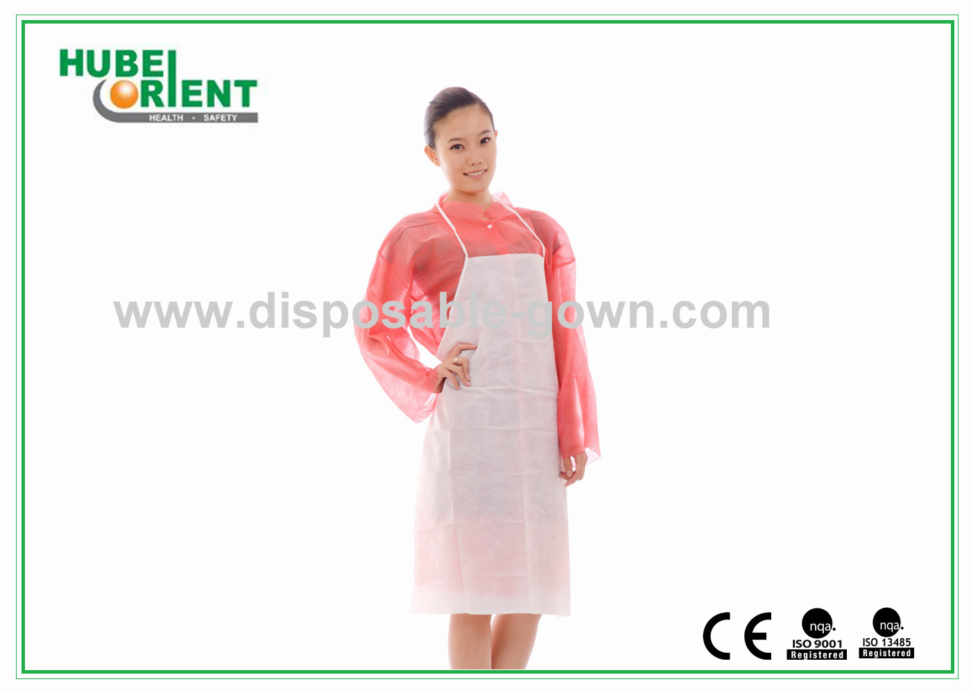 Thin Neck Tie 40gsm Nonwoven Disposable Aprons