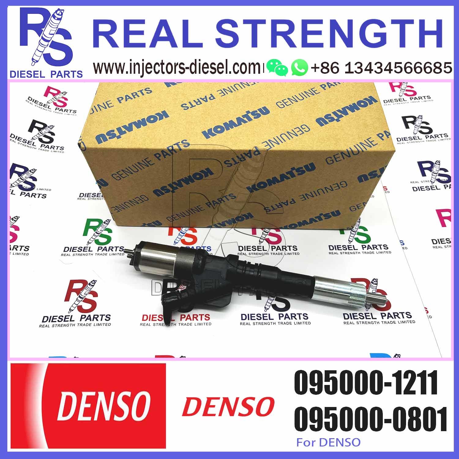 ommon Rail Diesel Fuel Injector 095000-1210 095000-1211 For KOMATSU Excavator 6156-11-3300 6156-11-3301