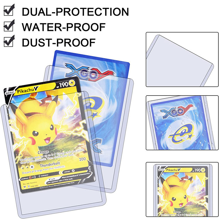 Protective 0.6 Inches Trading Card Sleeve 4 X 3 Inches Dimension
