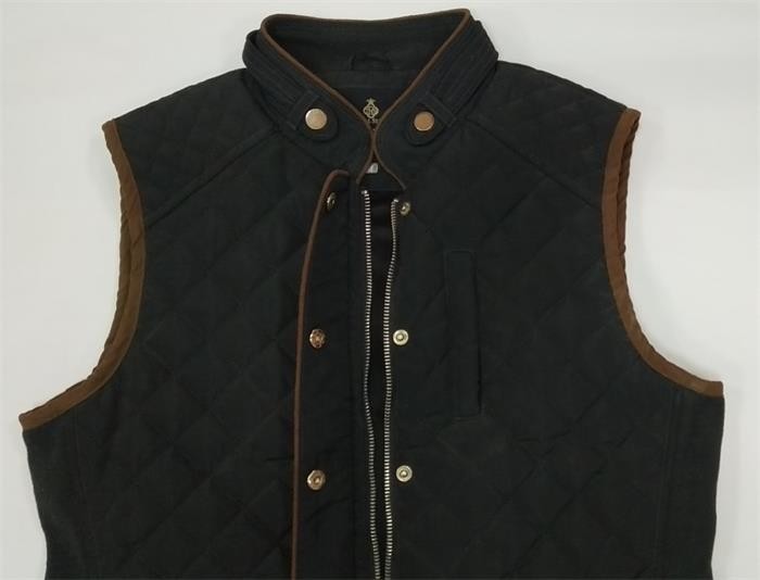 Navy Blue Black Long Quilted Vest Womens Ladies Padded Vest Woven Material