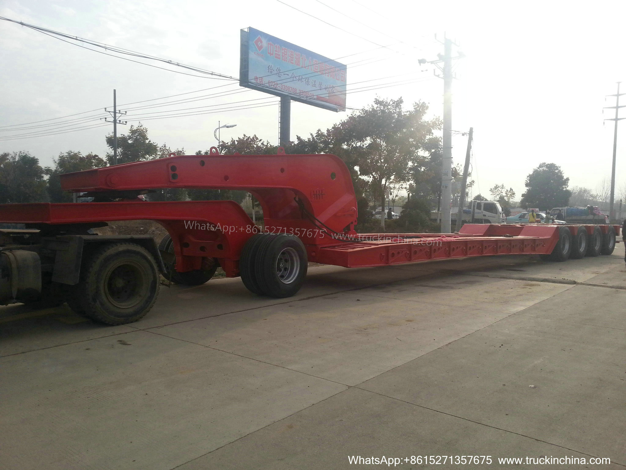 Gooseneck Lowbed Trailer Dolly for Heavy Duty Heavy Machine Lowbed Semi Trailer 80 ton 100Ton WhatsApp:8615271357675