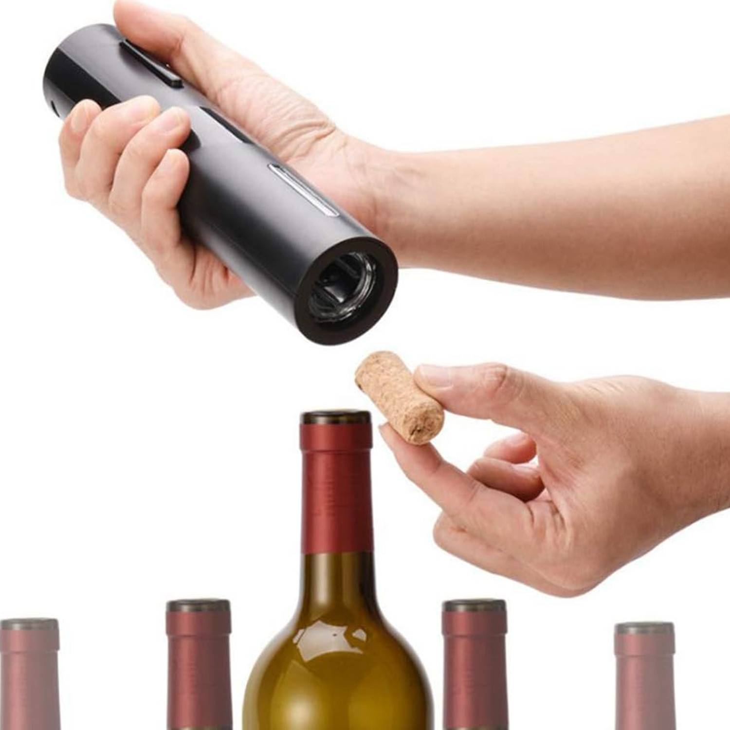 Battery Operate Electric Wine Bottle Opener Automatic Corkscrew Set Shatterproof