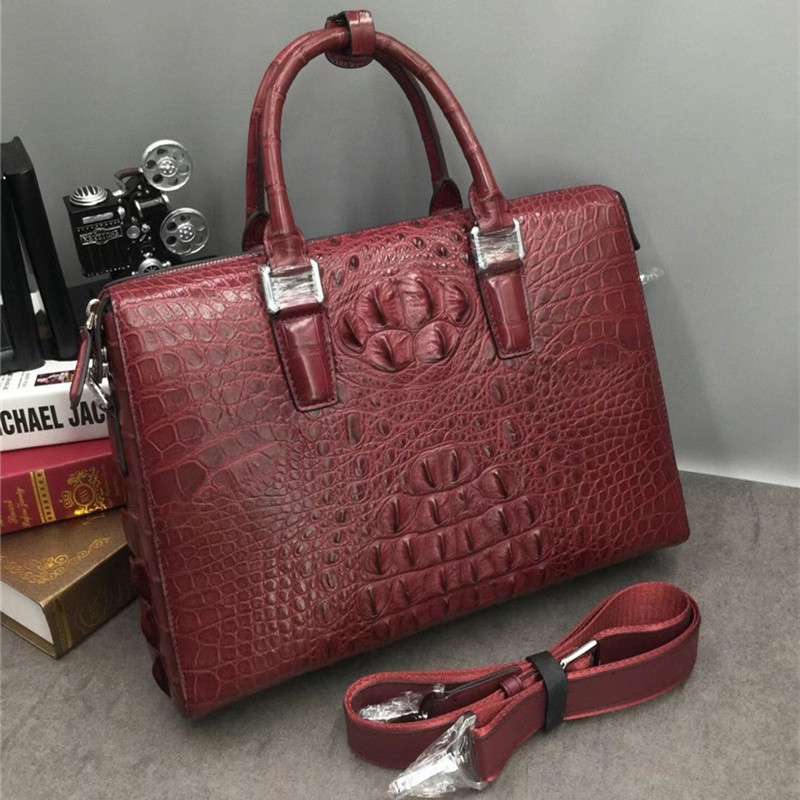 Exotic Genuine Crocodile Skin Businessmen Briefcase Authentic Alligator Leather Male Working Handbag Large Shoulder Bag