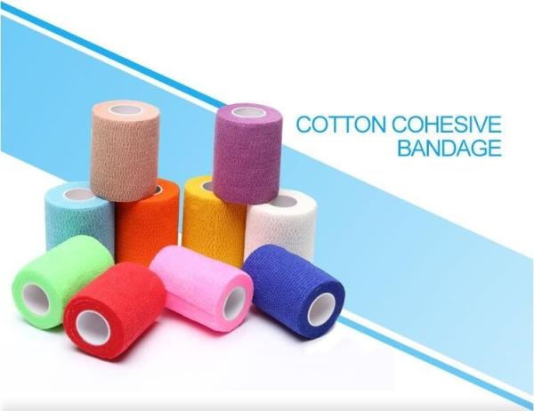 Light weight cotton cohesive medical bandage, Medical suppliers colored cotton