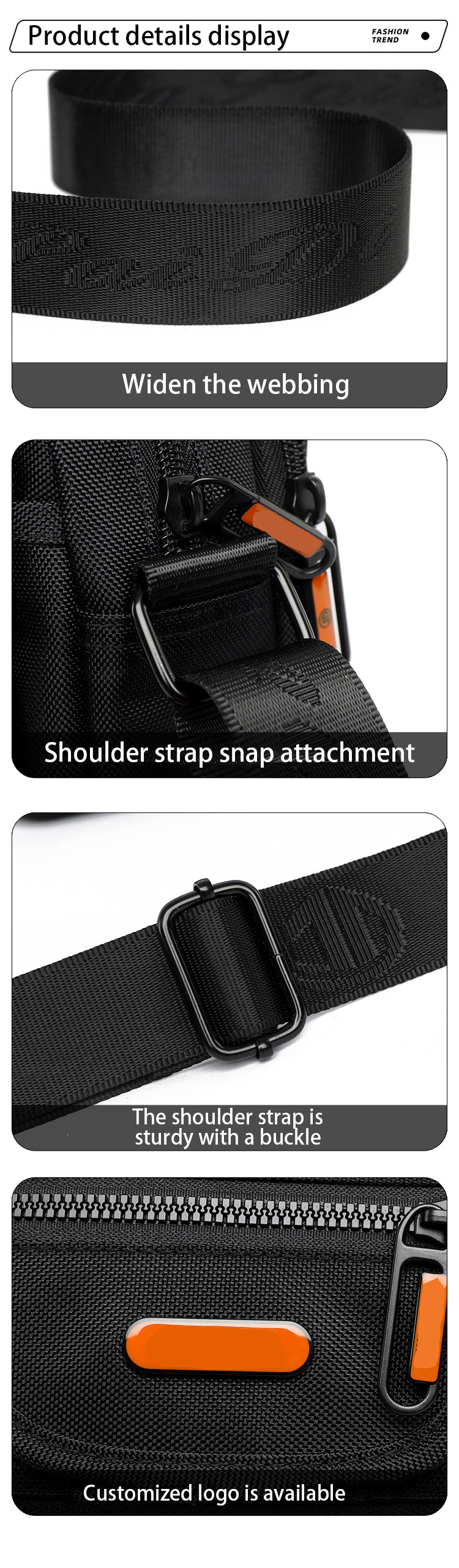 Men's Casual Messenger Bags Custom Logo Shoulder Bags