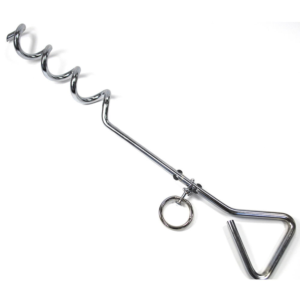 Rod Spiral Dog Stake Puppy Tie Anchor Twist Ground Fasten Pile 18 inch Height 3/8 inch
