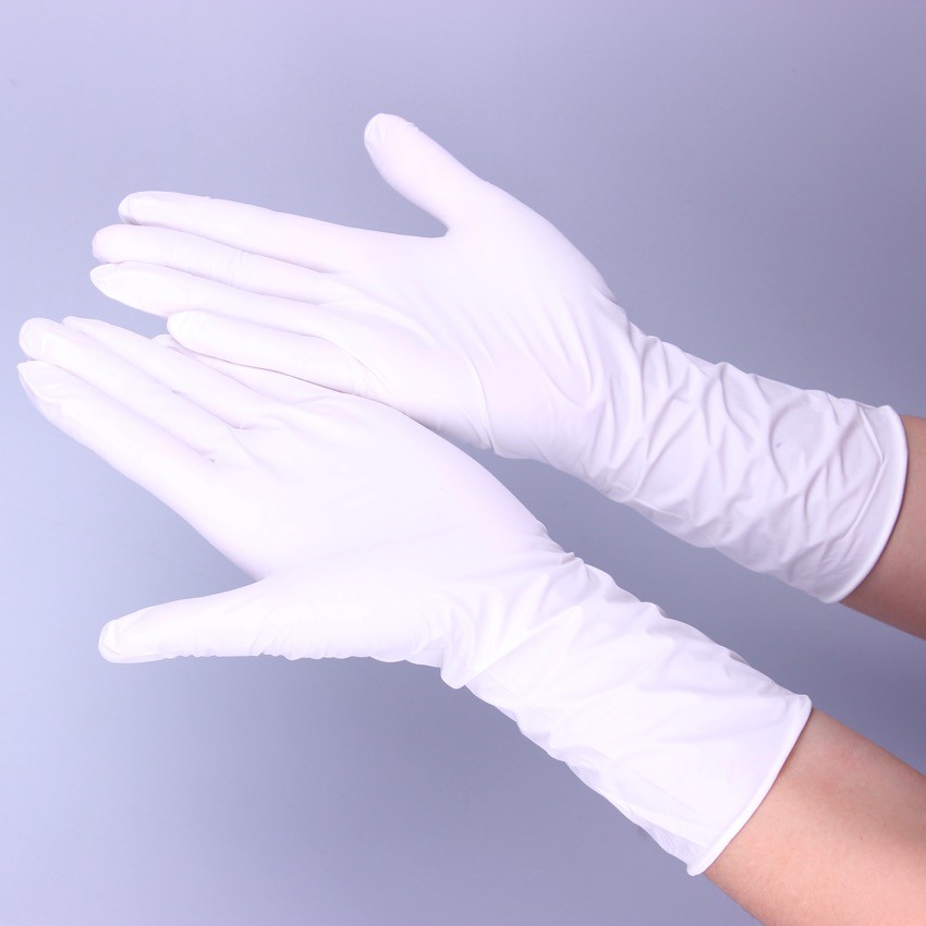 Industrial White Disposable Nitrile Gloves , Powder Free Large Nitrile Gloves