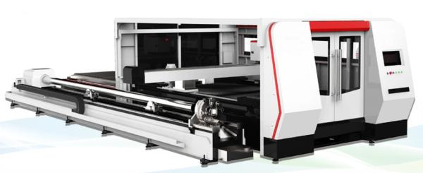 Tube Integrated Laser CNC Cutting Machine 1000W Double Platform Plate High