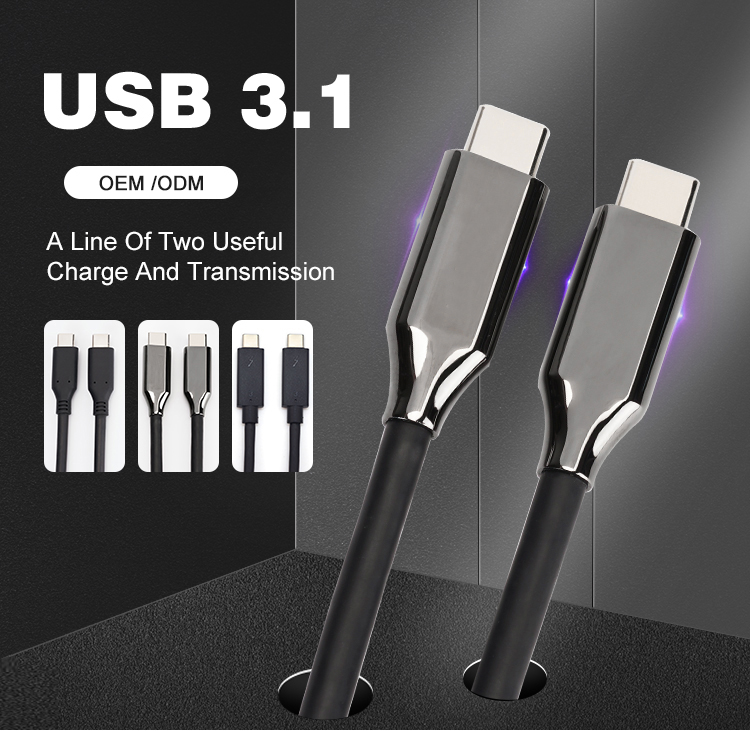 USB C To C Male To Male Cable 4K PD 100W USB 3.1 C TO C 20Gbps USB 3.1 Charger