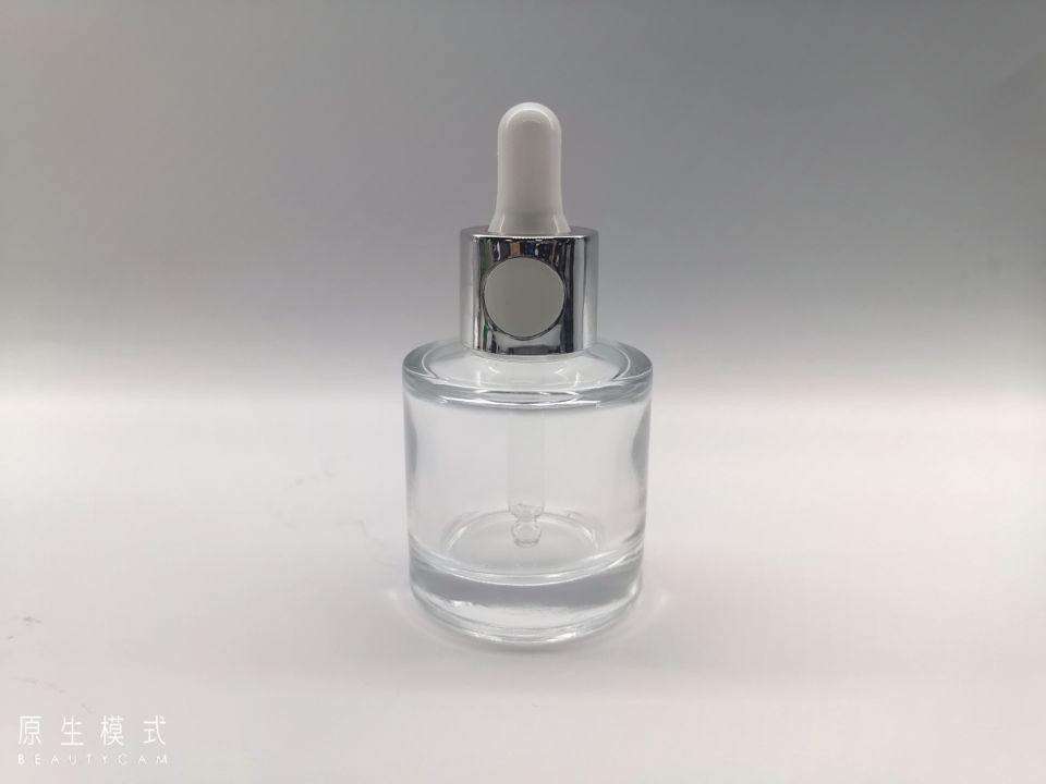 Glass Button Dropper Bottle Slopy Shoulder 35ml Personal Care Packaging