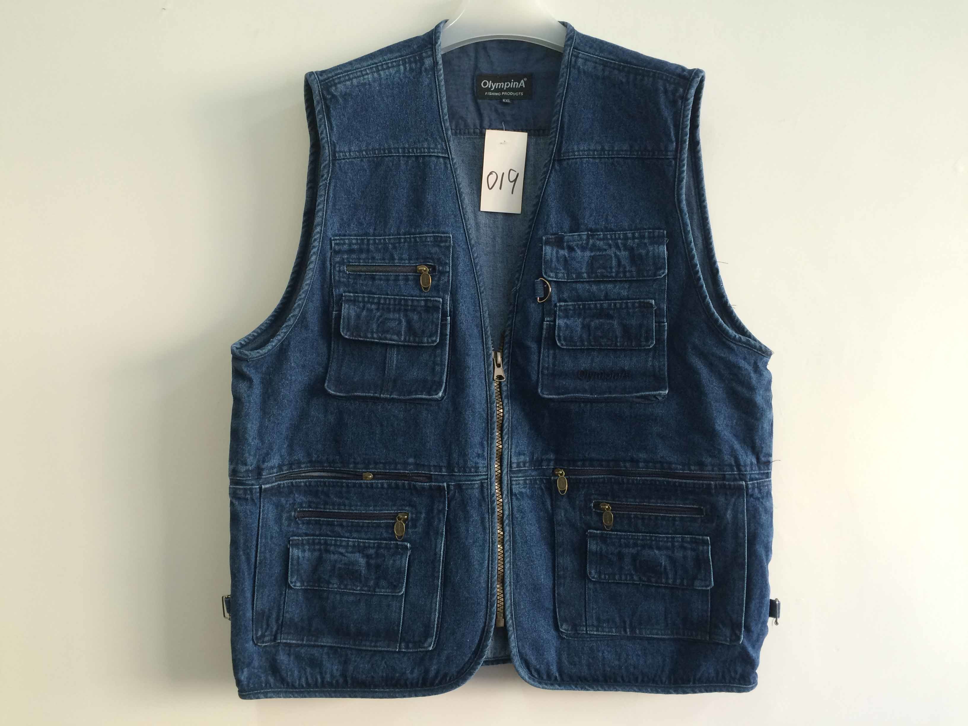 Jeans vest, denim vest, in 100% cotton, S-3XL, denim blue, navy