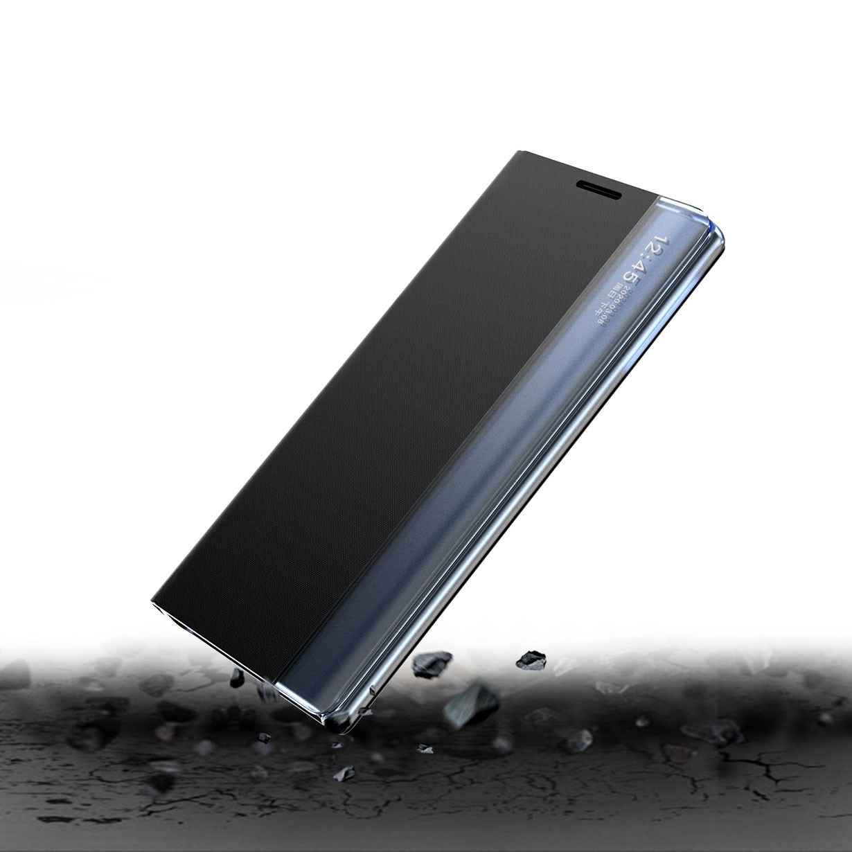 Scratch Proof Leather Phone Cases Smart Slide View Kickstand