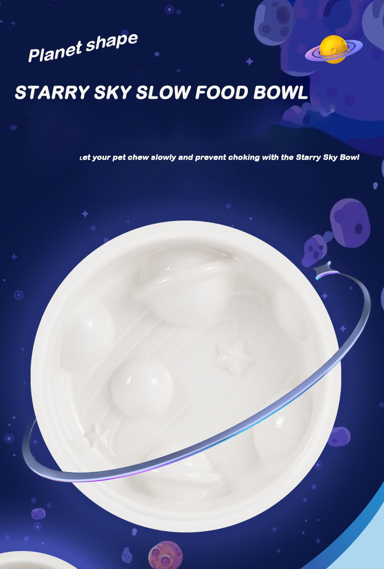 Pet Planet Shaped PP Slow Food Bowl Non Slip and Non Knockover Dog Bowl
