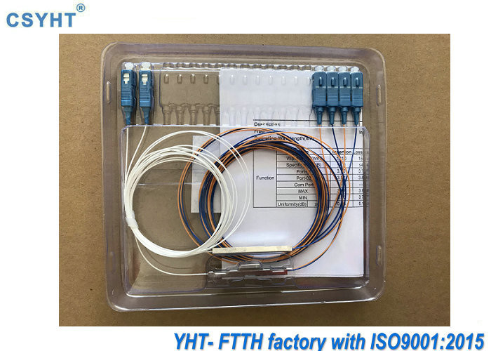 CATV 0.9mm Fiber Optic PLC Splitter With LC ST FC Connector
