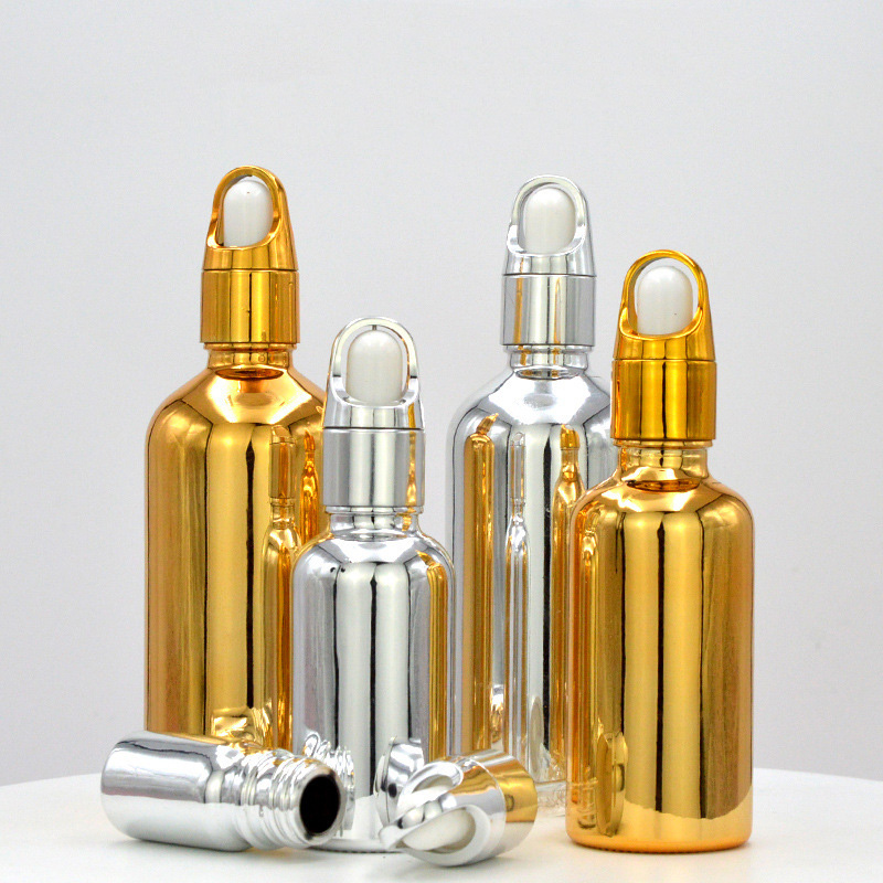 Luxury Glass Collar 5ml 10ml 15ml Hair Oil Essential Oil Perfume Oil Frosted Pink Dropper Bottle With Rose Gold Top