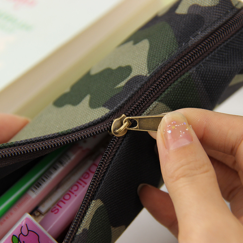Factory Customized Camouflage Pencil Case Canvas Pencil Bag School Supplies Stationery Box Drawing package Cosmetic Pouch