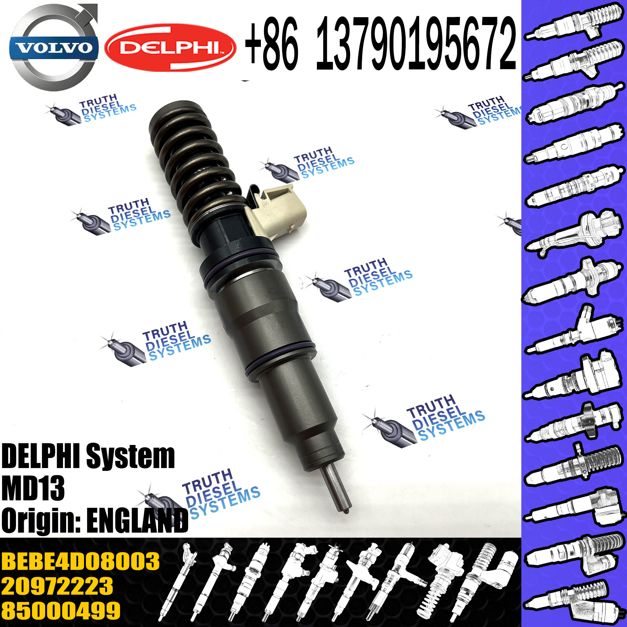 Common Rail Diesel Fuel Injector 20972223 BEBE4D16003 BEBE4D08003 for Engine Parts