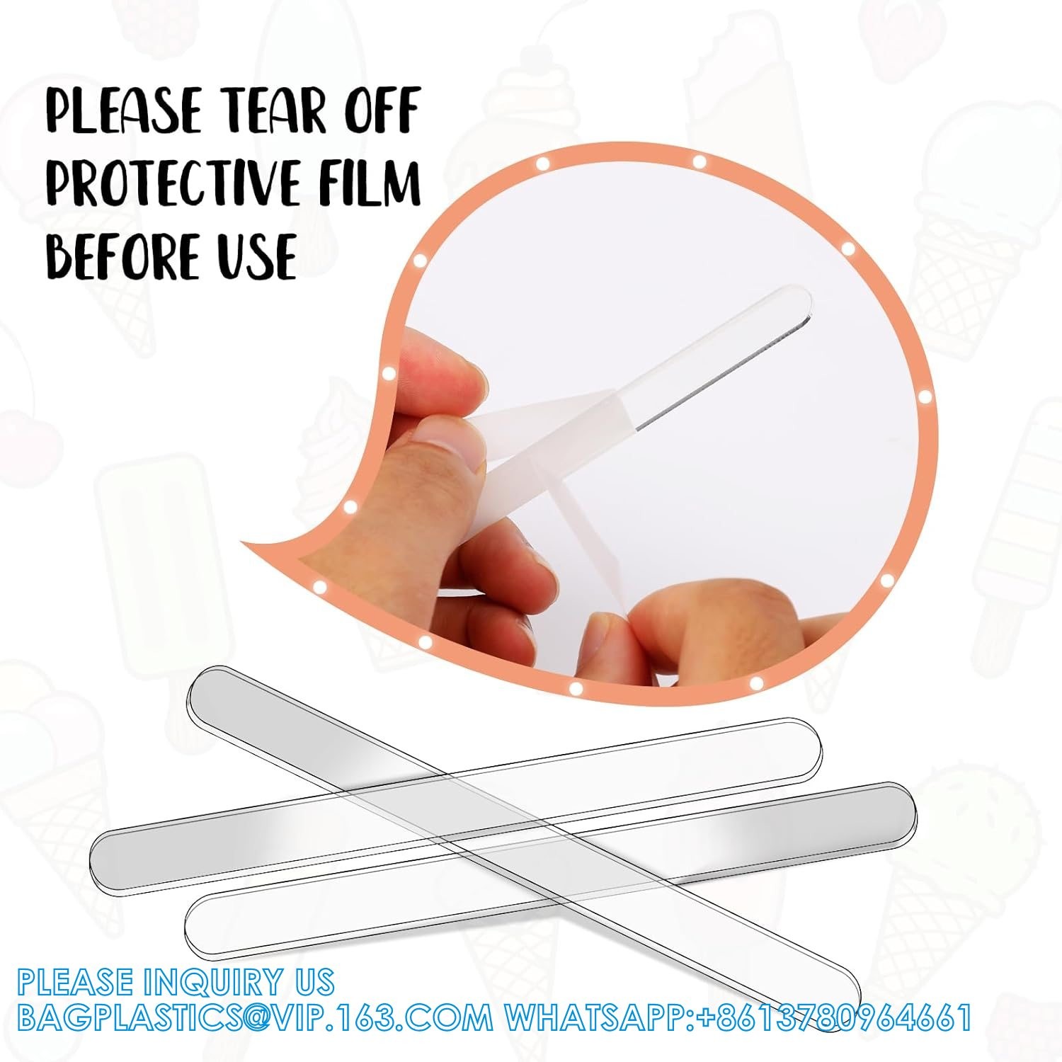 4.5 Inch Acrylic Sticks, Reusable Ice Cream Sticks, Ice Cream Sticks, Cake Molds, Mini Ice Cream Sticks, Cake Sticks