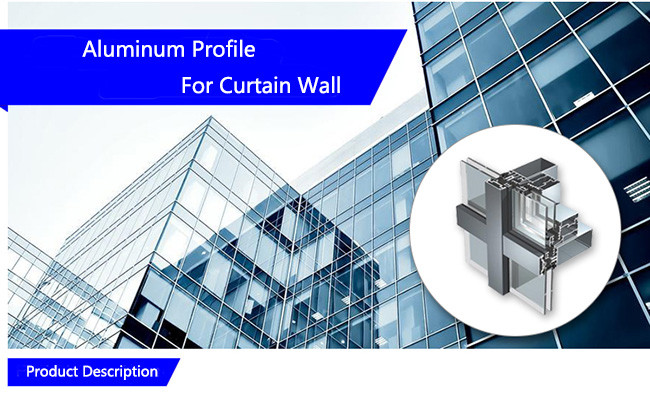 Ocher Color Painted Structural Curtain Wall Systems , Alu Curtain Wall Profiles 6063 Alloy