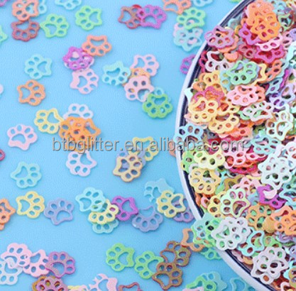 1 Color Printing Sequin Flowers Shaped Glitter Mixed Color with Butterfly Clover Fish Dog Pow Playboy Glitter Shapes Sequins