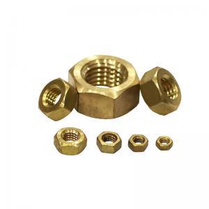 China DIN 934 M2.5 50mm Copper Brass Nuts Grade 12.9 Polished Yellow Hexagon Head Nuts on sale