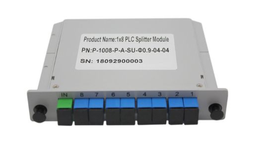 ST Connector FTTH SCAPC 1X8 Plug-in Type Fiber Optic PLC Splitter Lgx Cassette Type
