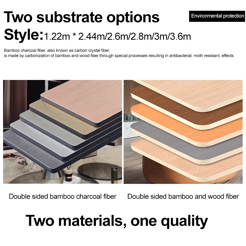 1.22m Width Modern Wood Panel Bamboo Charcoal Marble Panel For Hospitality Industry