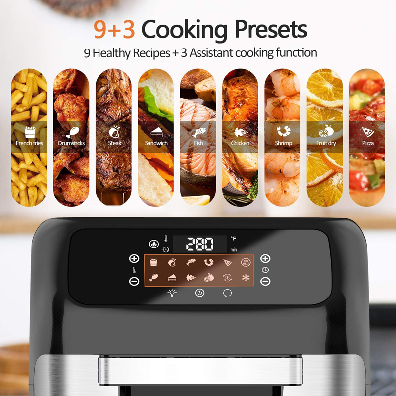 Multifunctional Stainless Steel Air Fryer Ovens 12L Non Oil Convection Rotisserie Dehydrator Bake 1800W