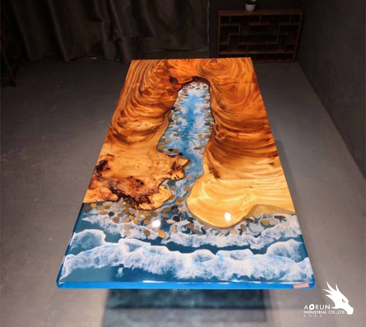High Hardness Art Epoxy Resin Water Soluble Polyester Epoxy Resin For Timber Tables