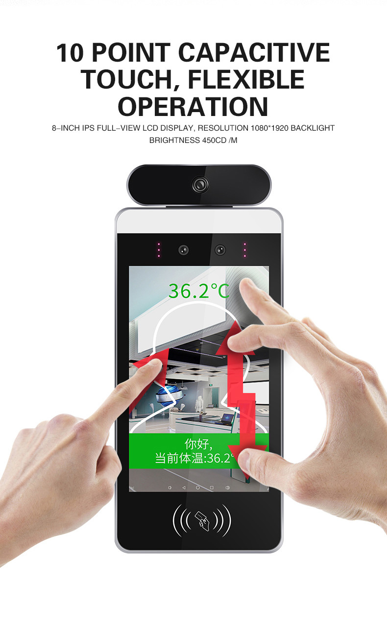 Through Mask Face Recognition Thermometer