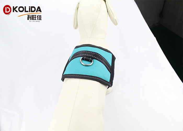 Size S / M / L Blue Reflective Nylon Dog Harness With Neoprene Lining