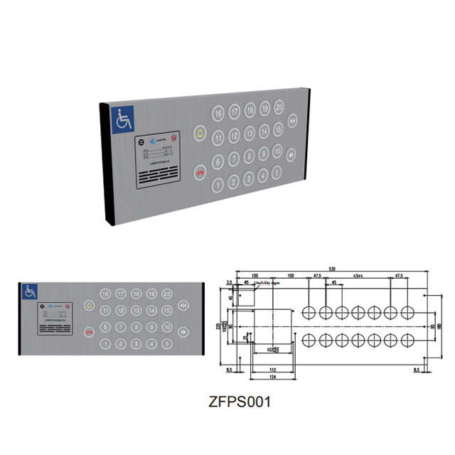 Stainless Steel Elevator Accessible COP Panel Disabled Control Plate For Elevator