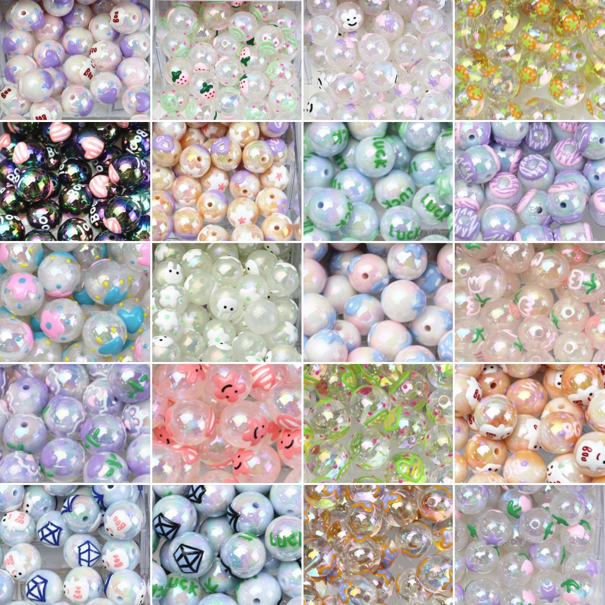 Chunky Gumball Pink Color Bulk Bubblegum Beads Acrylic Loose Beads For Jewelry