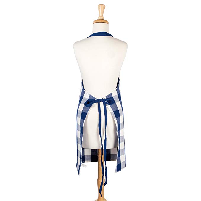 Artist Painters Mens Cotton Apron Sublimation Printed Blue White Squares