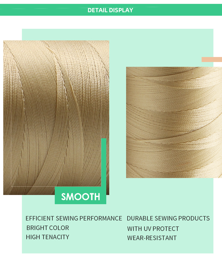 210D High Tenacity Polyester Bonded Thread for Handbag Twisted and Filament Yarn Type
