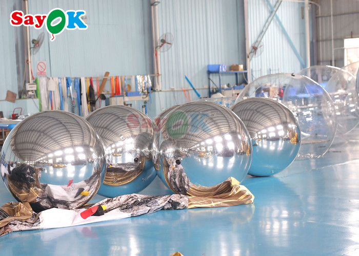 Gold Mirror Ball PVC Nightclub Inflatable Balloon Disco Party Wedding Gold Silver Floating Sphere Inflatable Mirror Ball