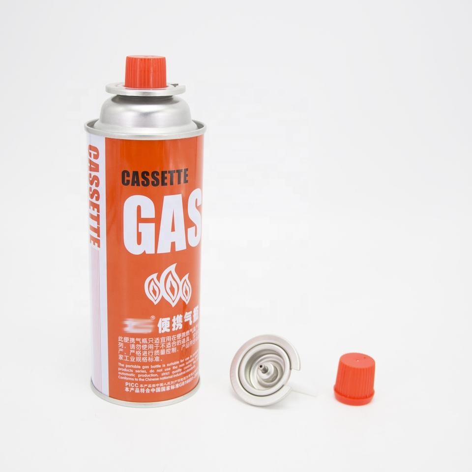 Tinplate Gasone Butane Fuel Canister 400ml Refill Butane Gas Bottle