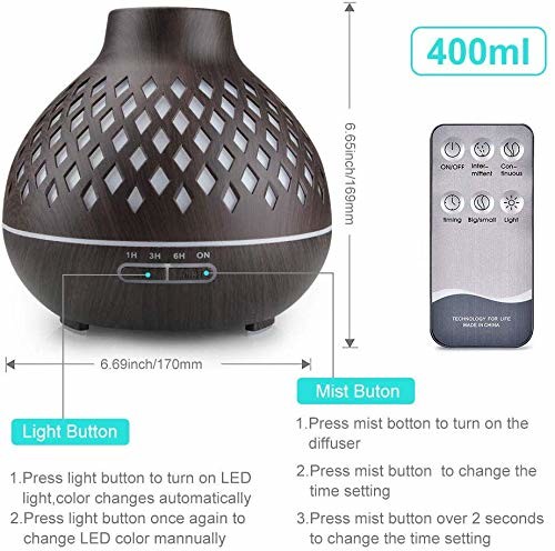 400ml Ultrasonic Air Humidifier & Essential Oil Diffuser Cool Mist Humidifier air