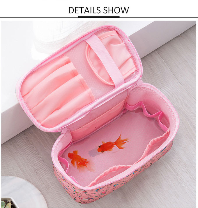 Flower Pattern Oxford Waterproof Makeup Bag