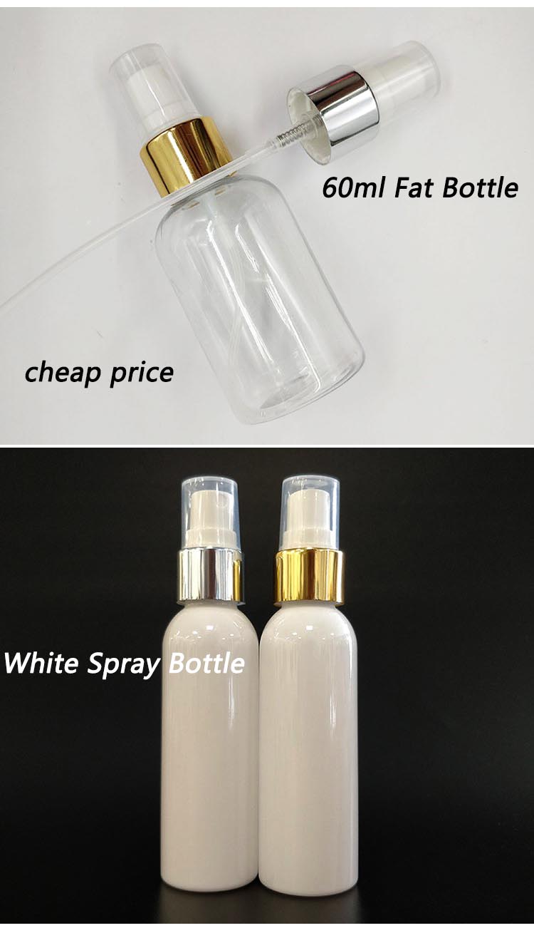 Ready Ship PET 30 50 80 100 200 300 500 750 1000 Ml Clear White Round Plastic Bottle With Pump Cap Spray