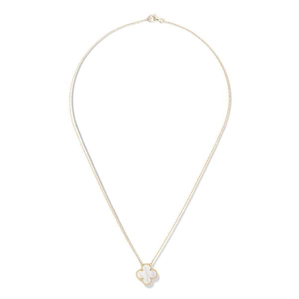 VCA Necklace VCARA45900 Vintage Alhambra pendant yellow gold white mother-of