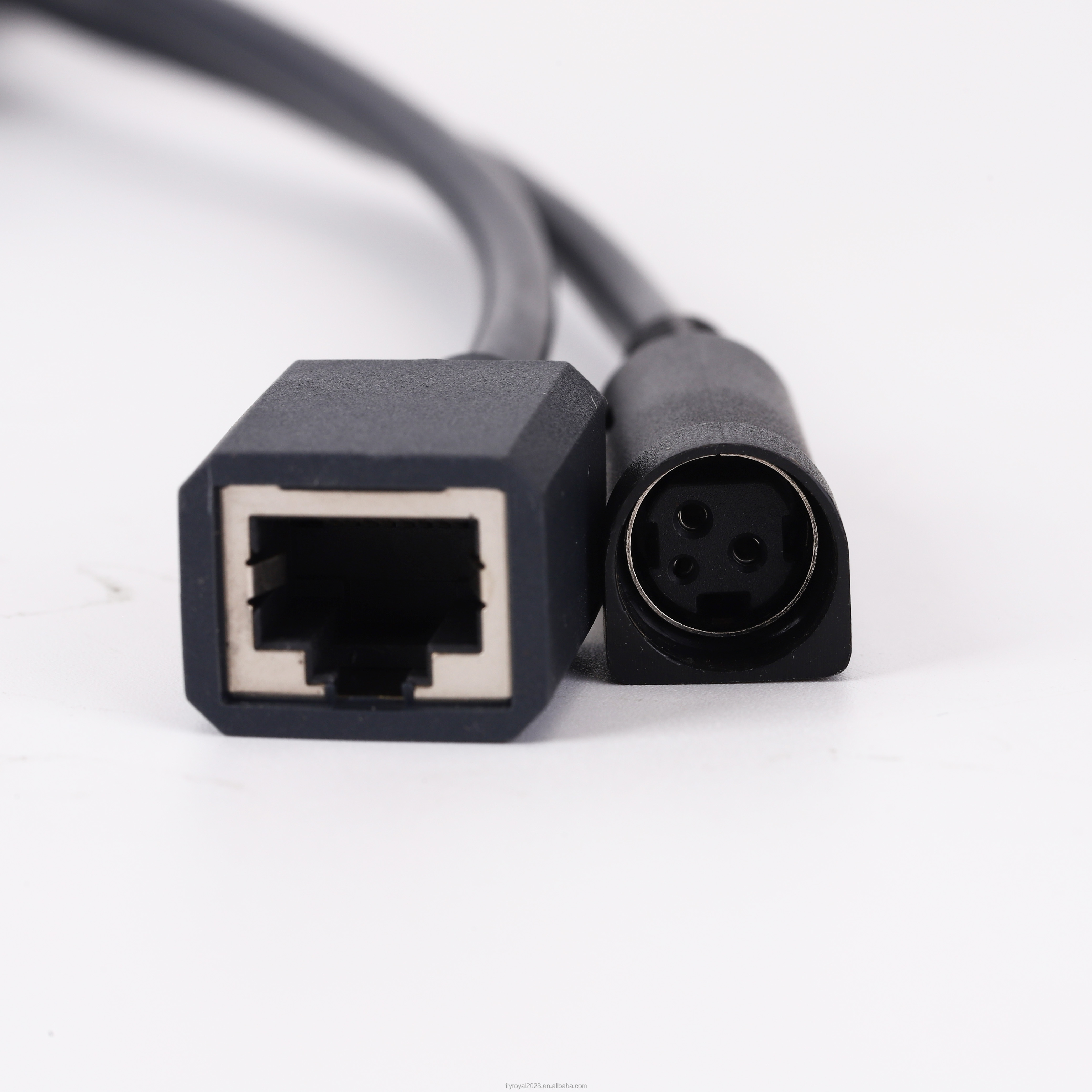 Flexible D SUB Cables DB9 Pin Female To RJ45 And 3 Pin DIN Jack Extension Cable Shielded