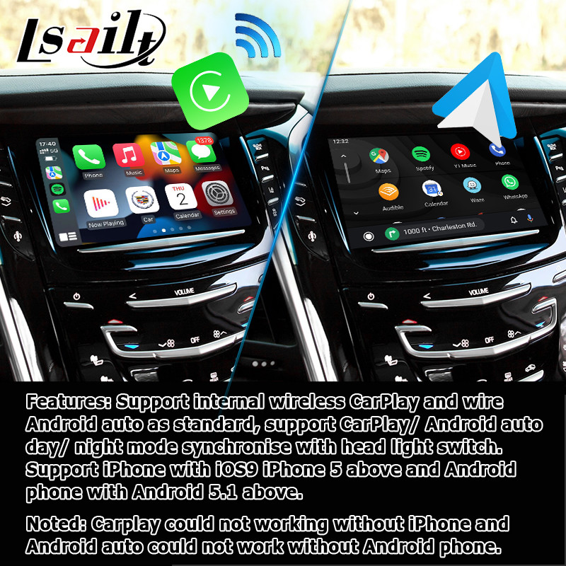Android auto wireless carplay navigation box video interface for Cadillac Escalade