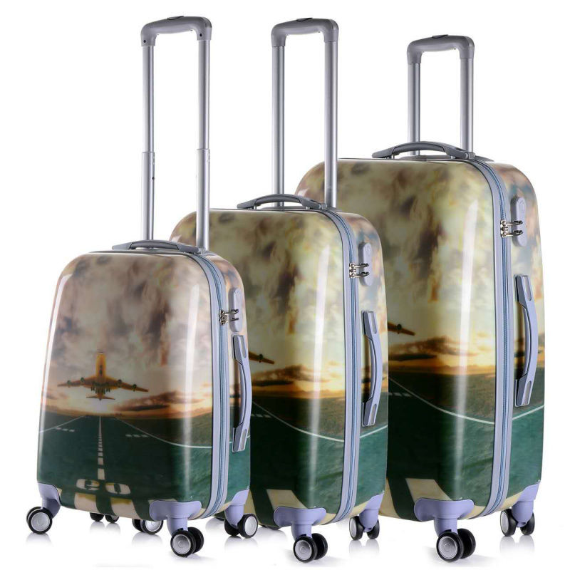 Hard Shell Combination Lock OEM PC Printing Luggage