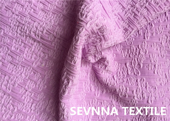Wet Printing Patterned Polyester Fabric , Spandex Lycra Polyester Jersey Fabric