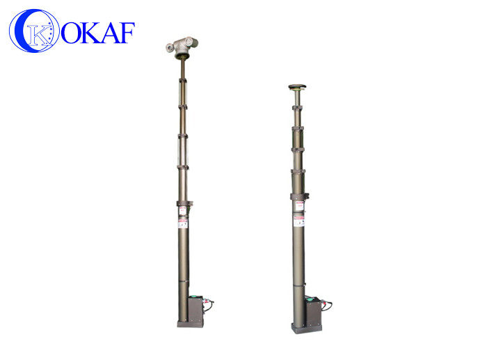 DC 24V/12V Portable Telescopic Antenna Mast Vehicle Ground Mounted Camera Pole